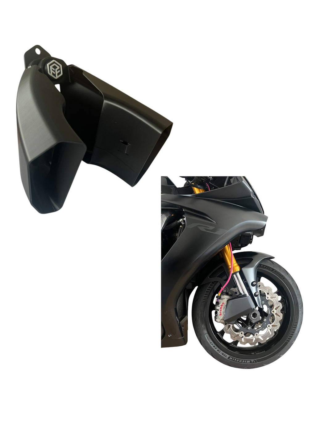 Motorcycle Brake Cooling Ducts – 108mm Caliper Spacing – product view 4